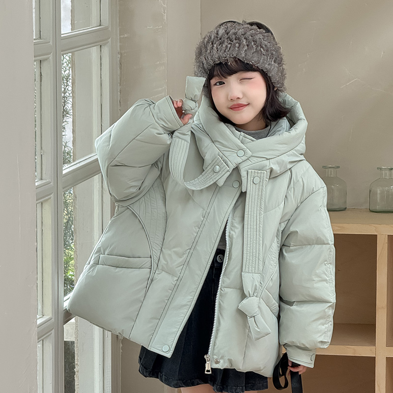 【奶思】儿童羽绒服女童中长款2025新款时尚韩版洋气冬装加厚外套