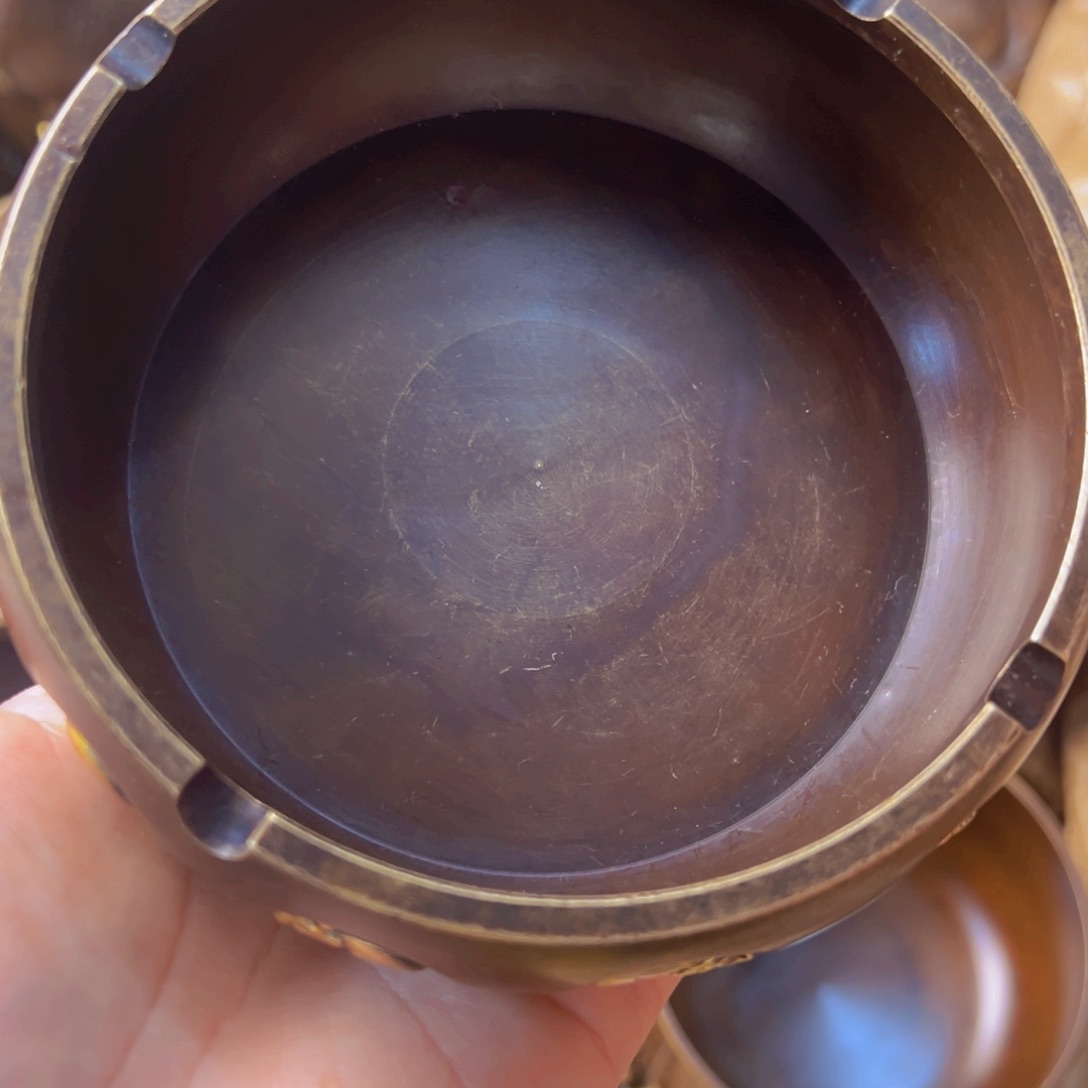 原矿风磨铜烟灰缸