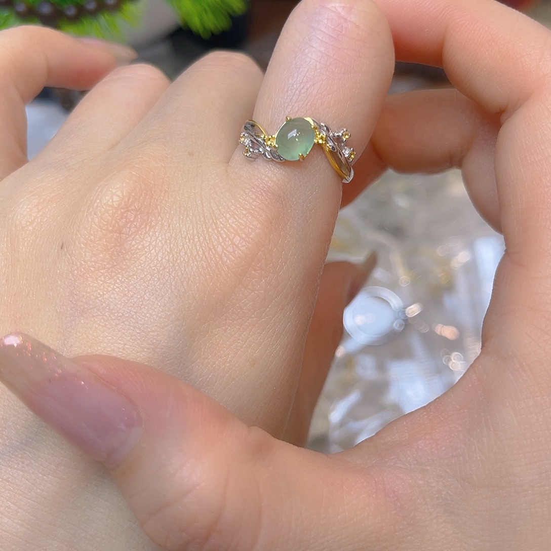 翡翠银S925镶嵌颈饰