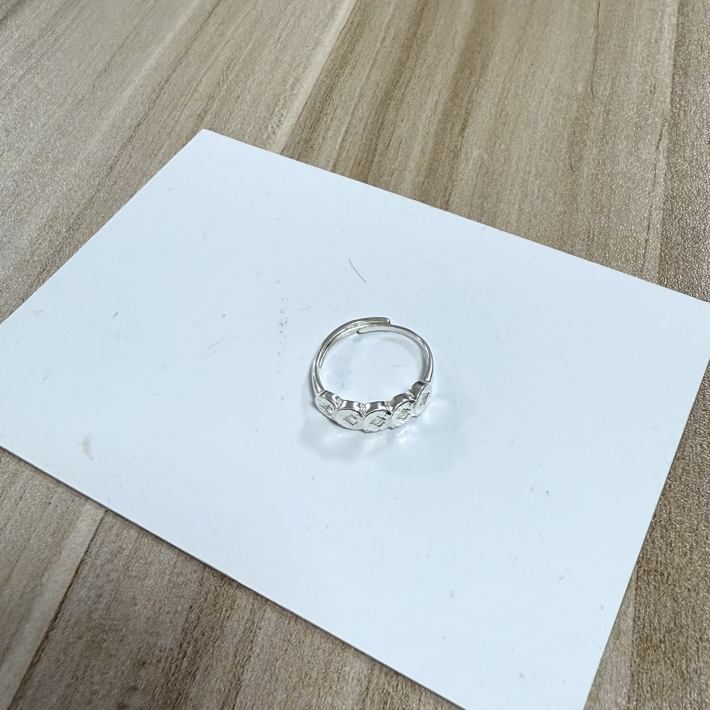 足银戒指 时尚气质五币戒指