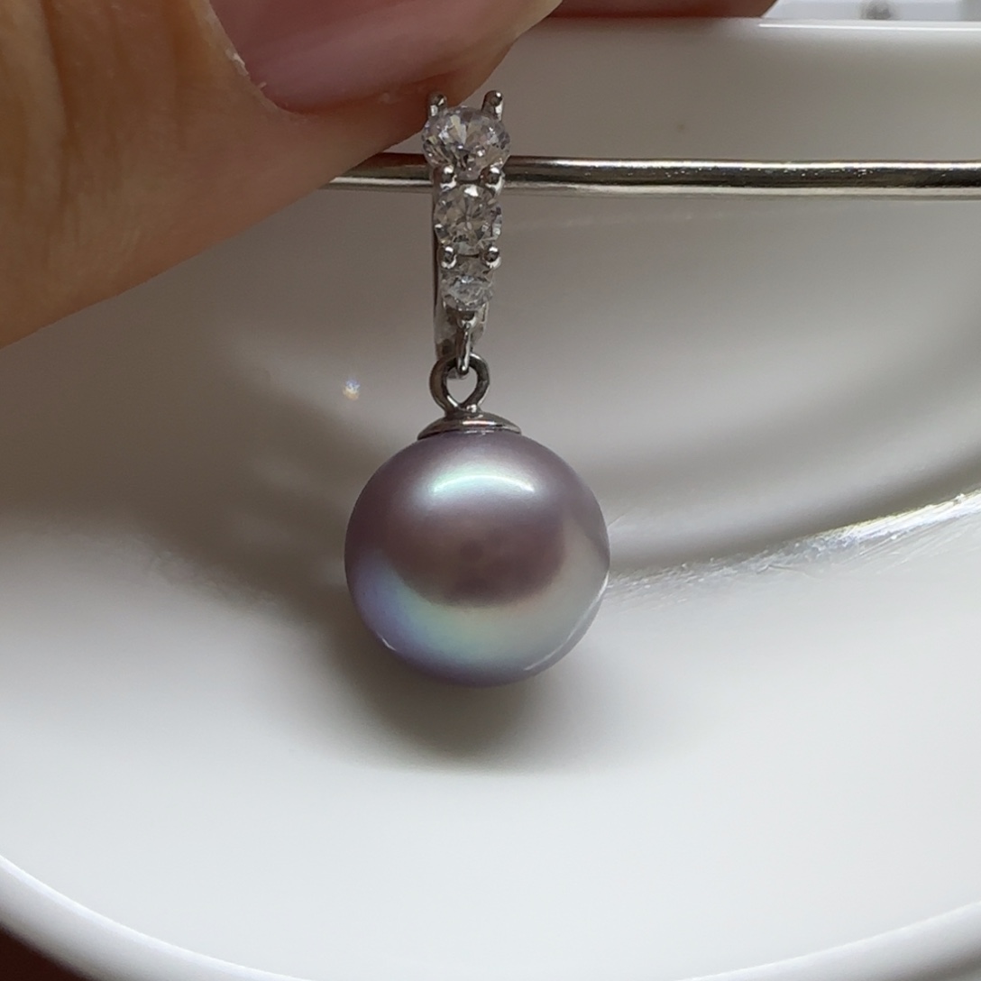 淡水珍珠耳饰银S925镶嵌10