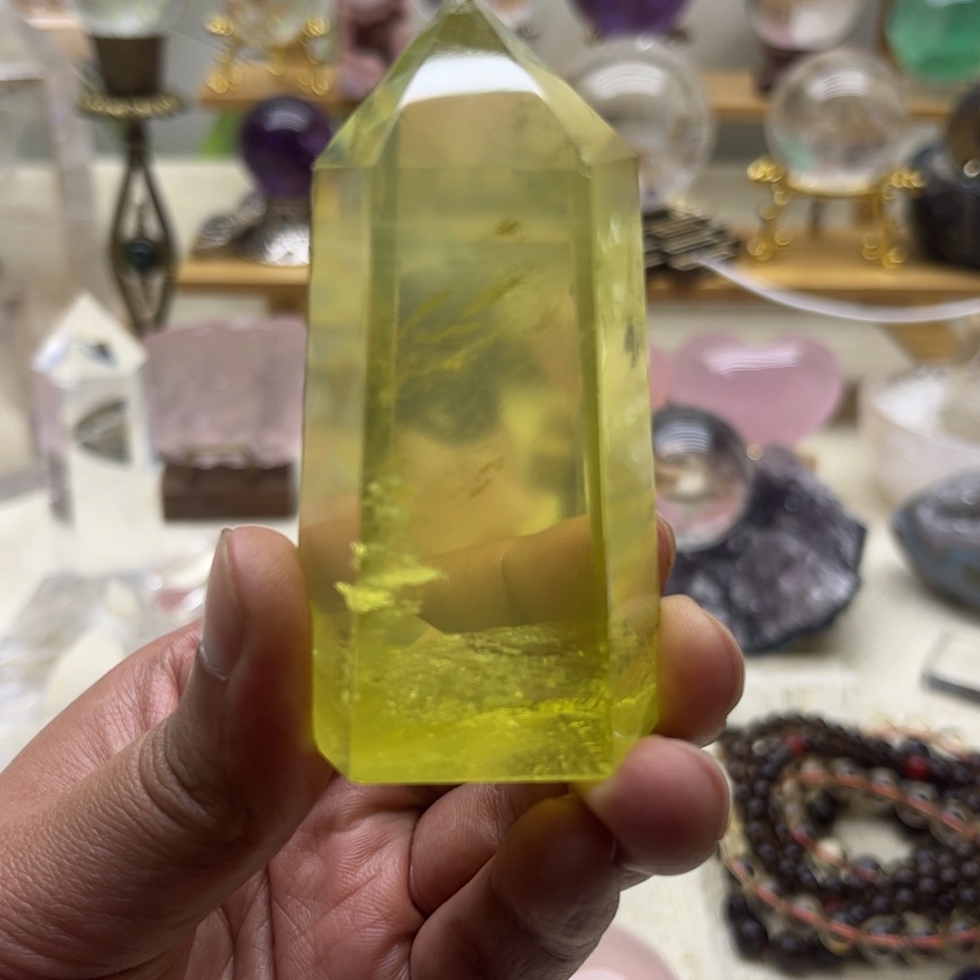 摆件未镶嵌水晶天然黄水晶柱子