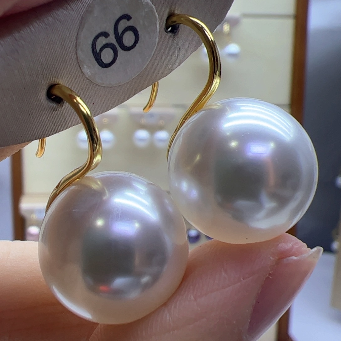 淡水珍珠耳饰18K金镶嵌