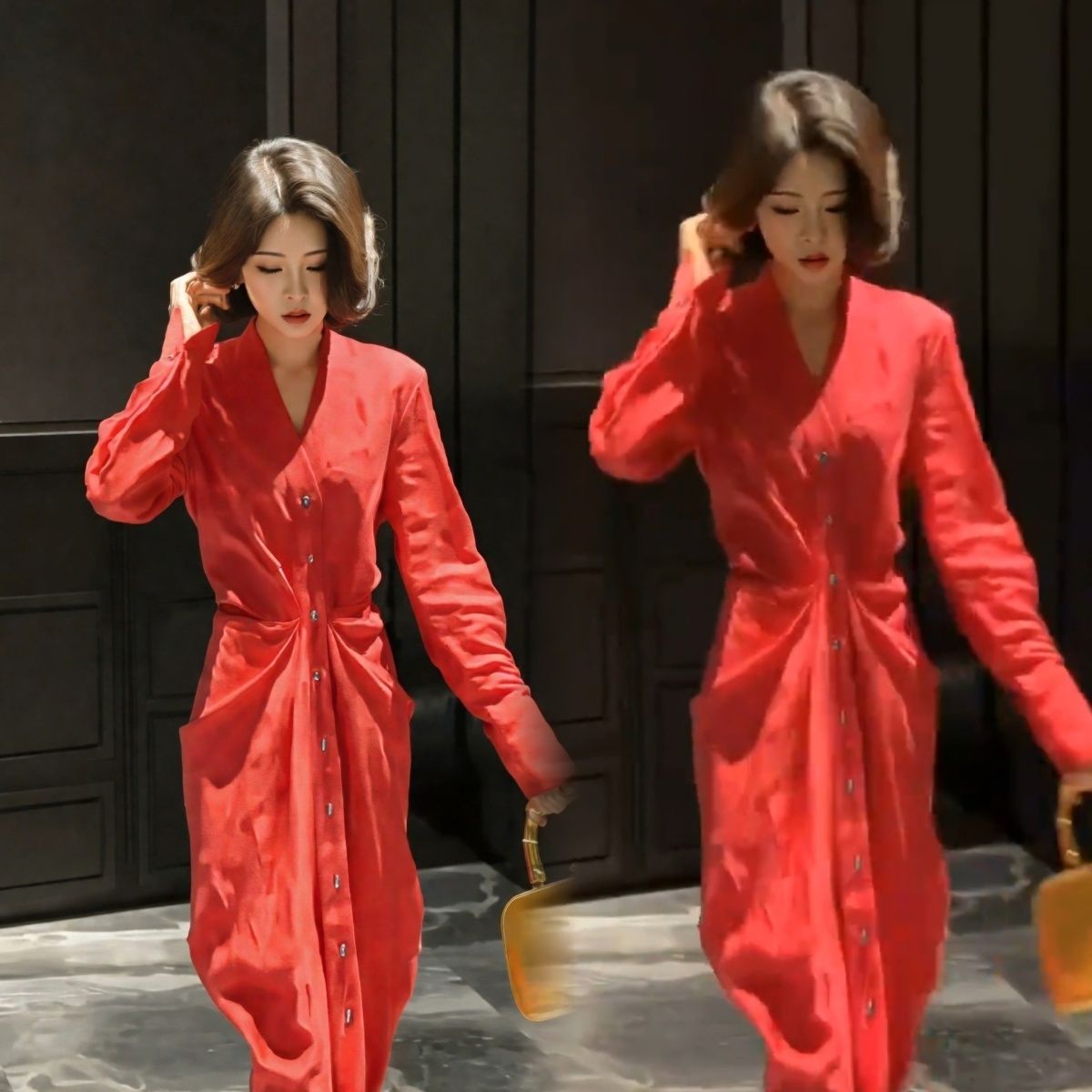 高级感气质名媛连体衣裙女2025夏季新款新中式气质名中长款连衣裙