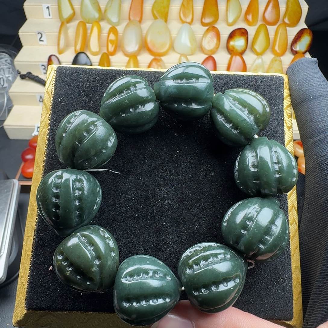 和田玉（青玉）手串未镶嵌