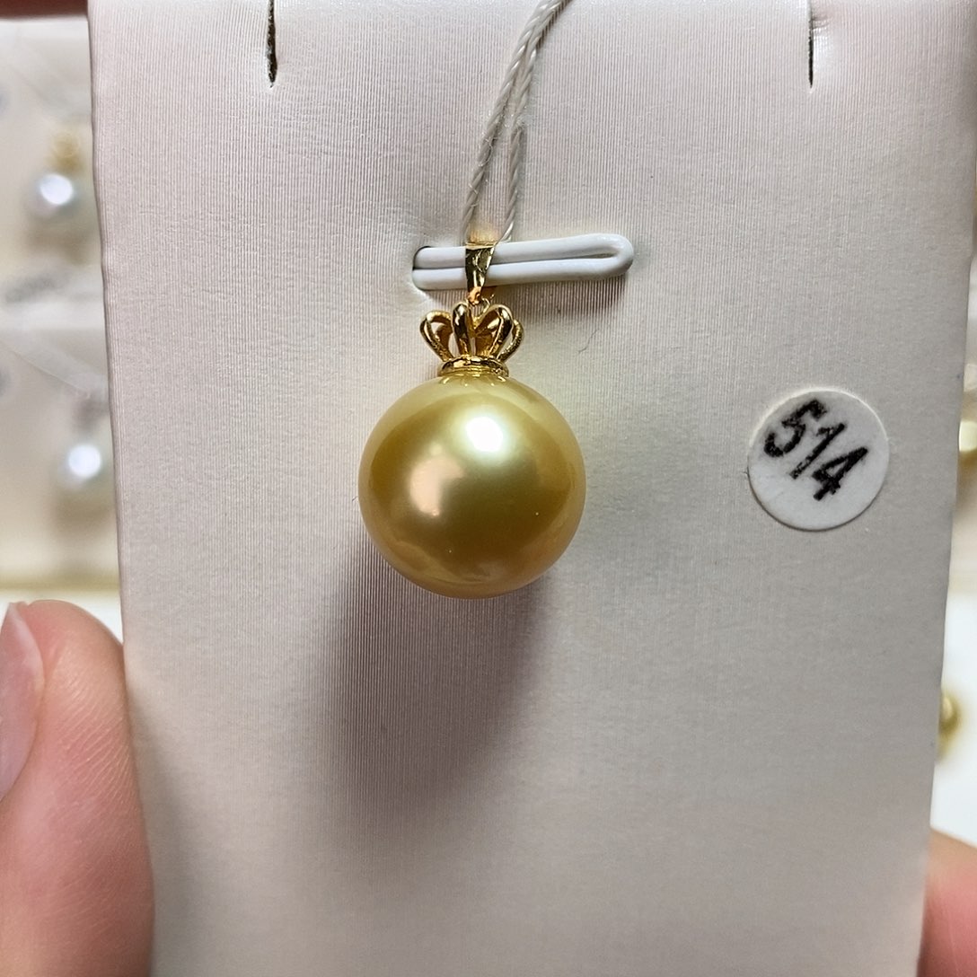海水珍珠吊坠(不含链)18K金镶嵌