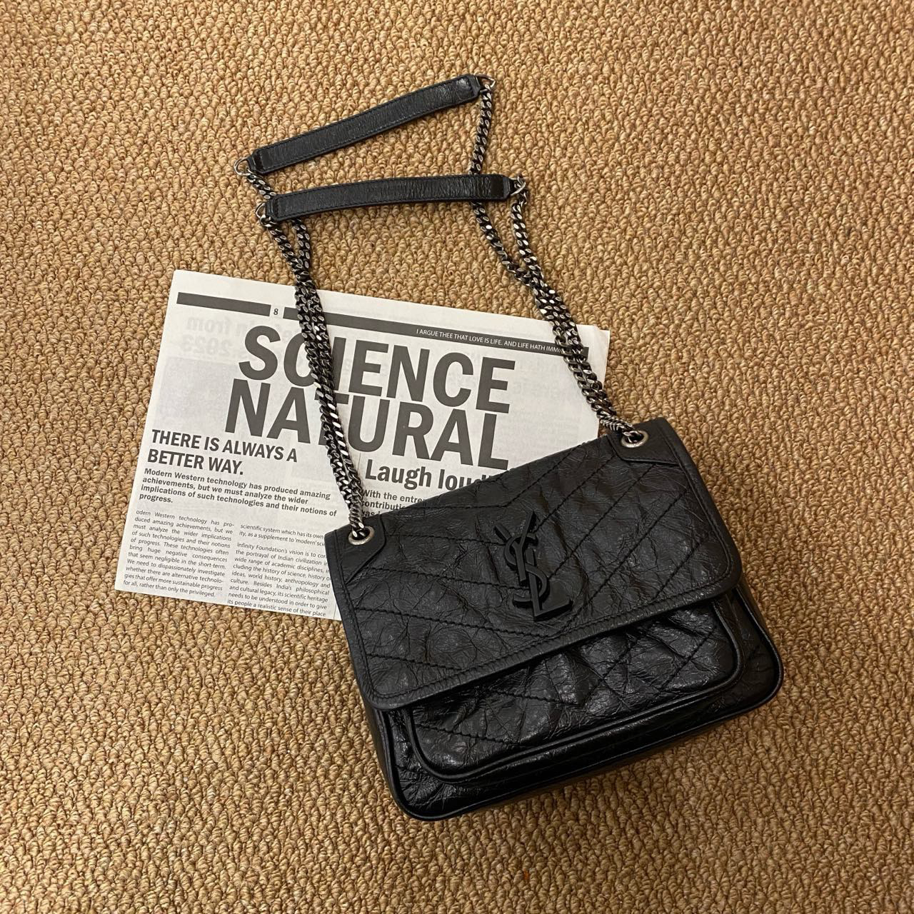 95新 YSL/圣罗兰 niki小号单肩斜挎包