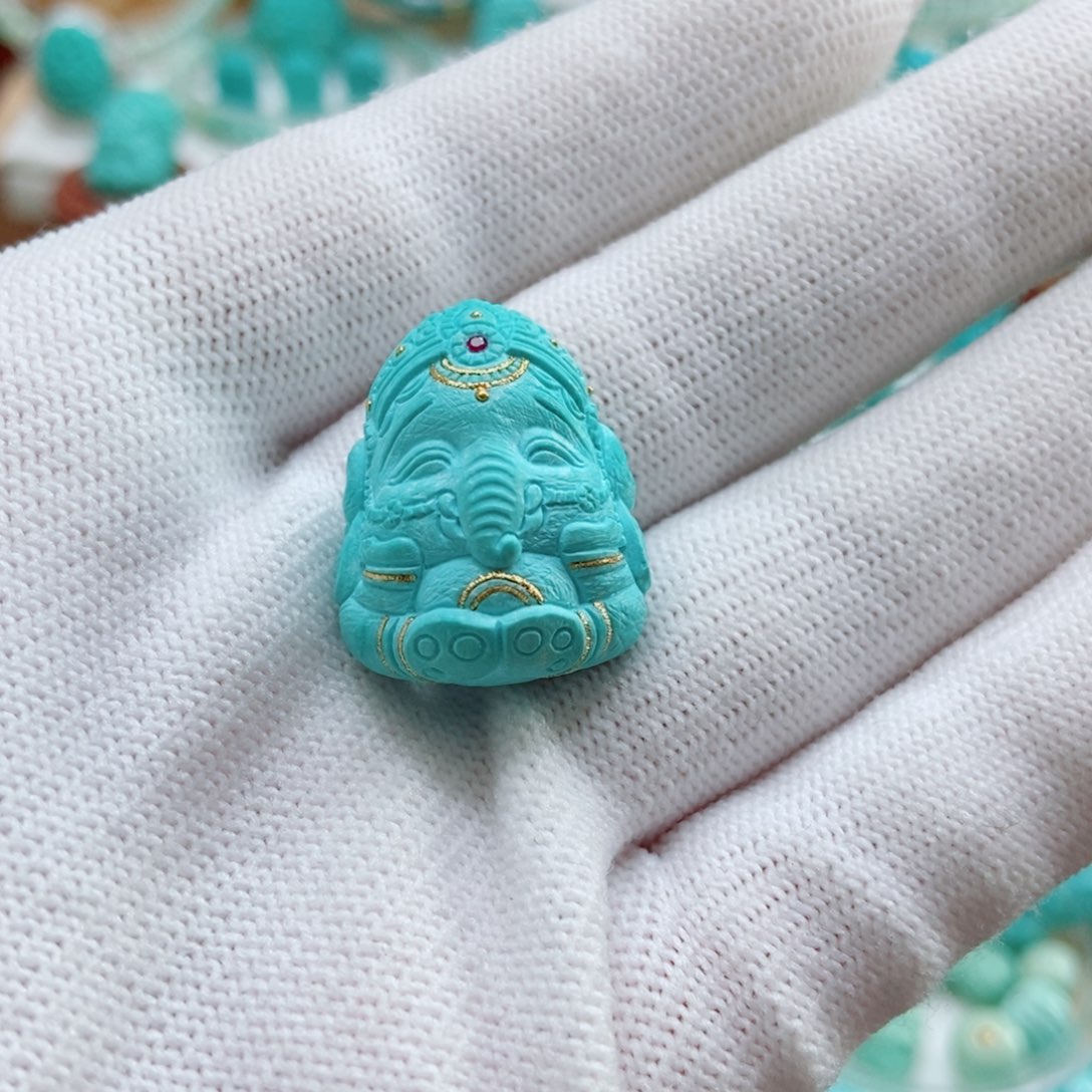 绿松石未镶嵌象神