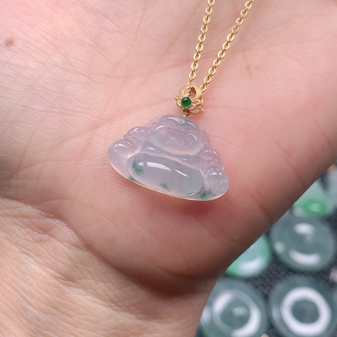 【闪购商品】翡翠吊坠(不含链)18K金镶嵌