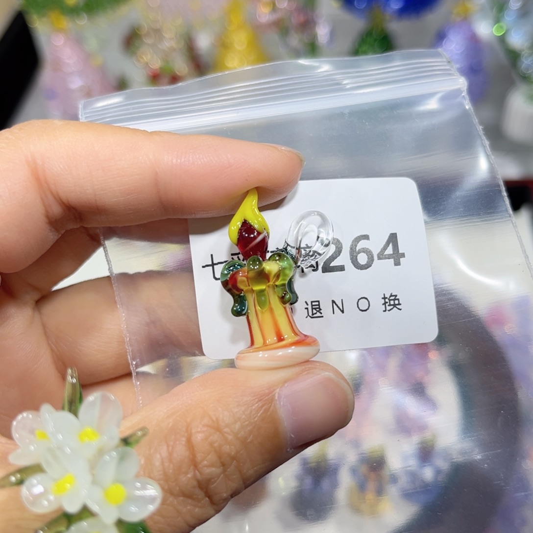 .***三颈饰玻璃264蜡烛一个