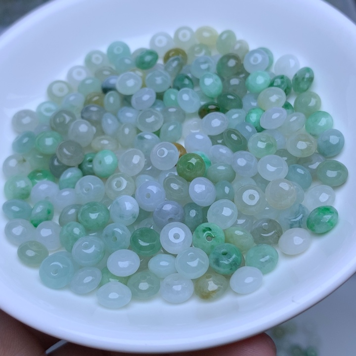 散珠翡翠卡4乘6.5冰三彩鼓珠33个