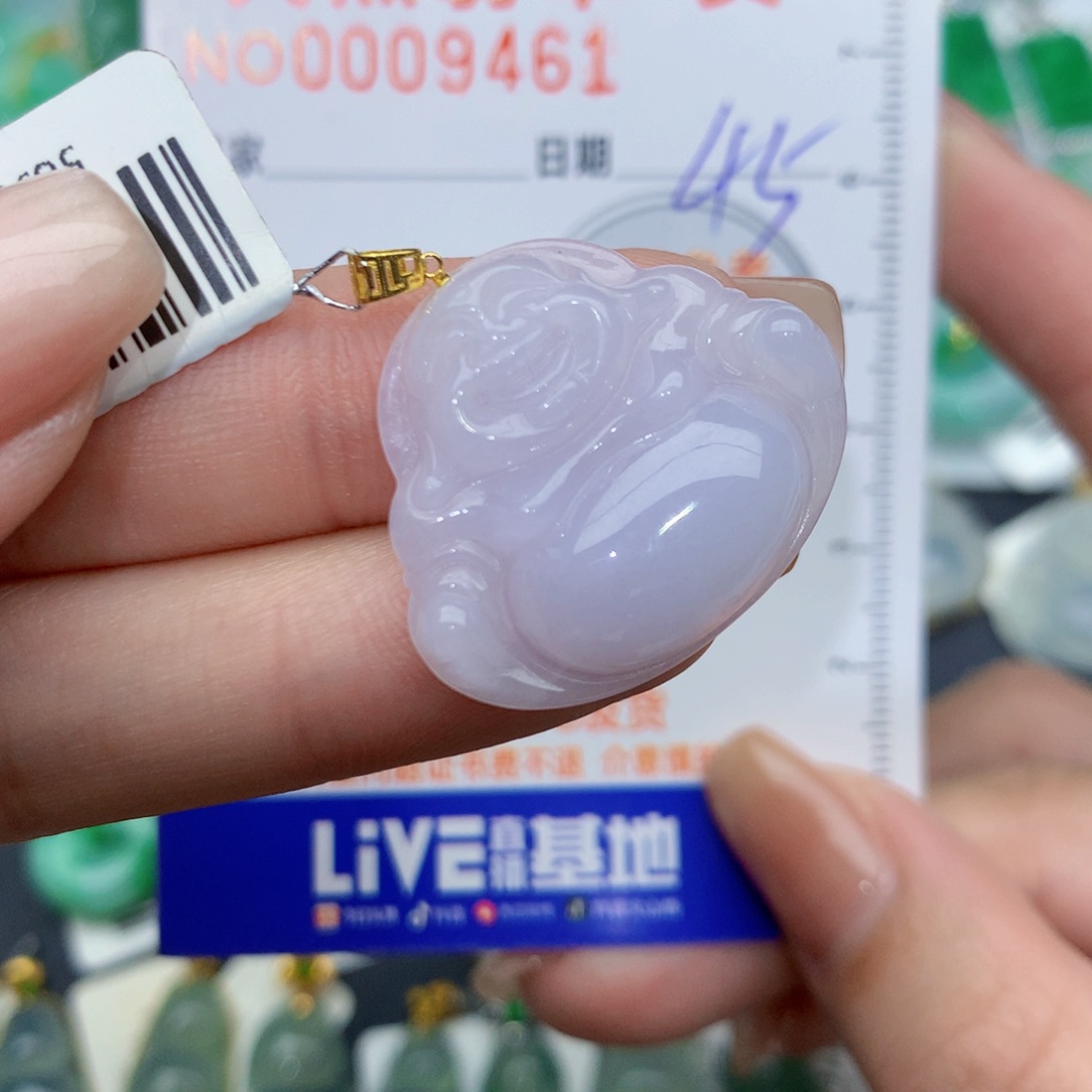 翡翠颈饰18K金镶嵌佛公