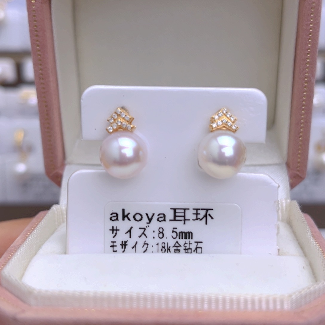 海水珍珠耳饰18K金镶嵌