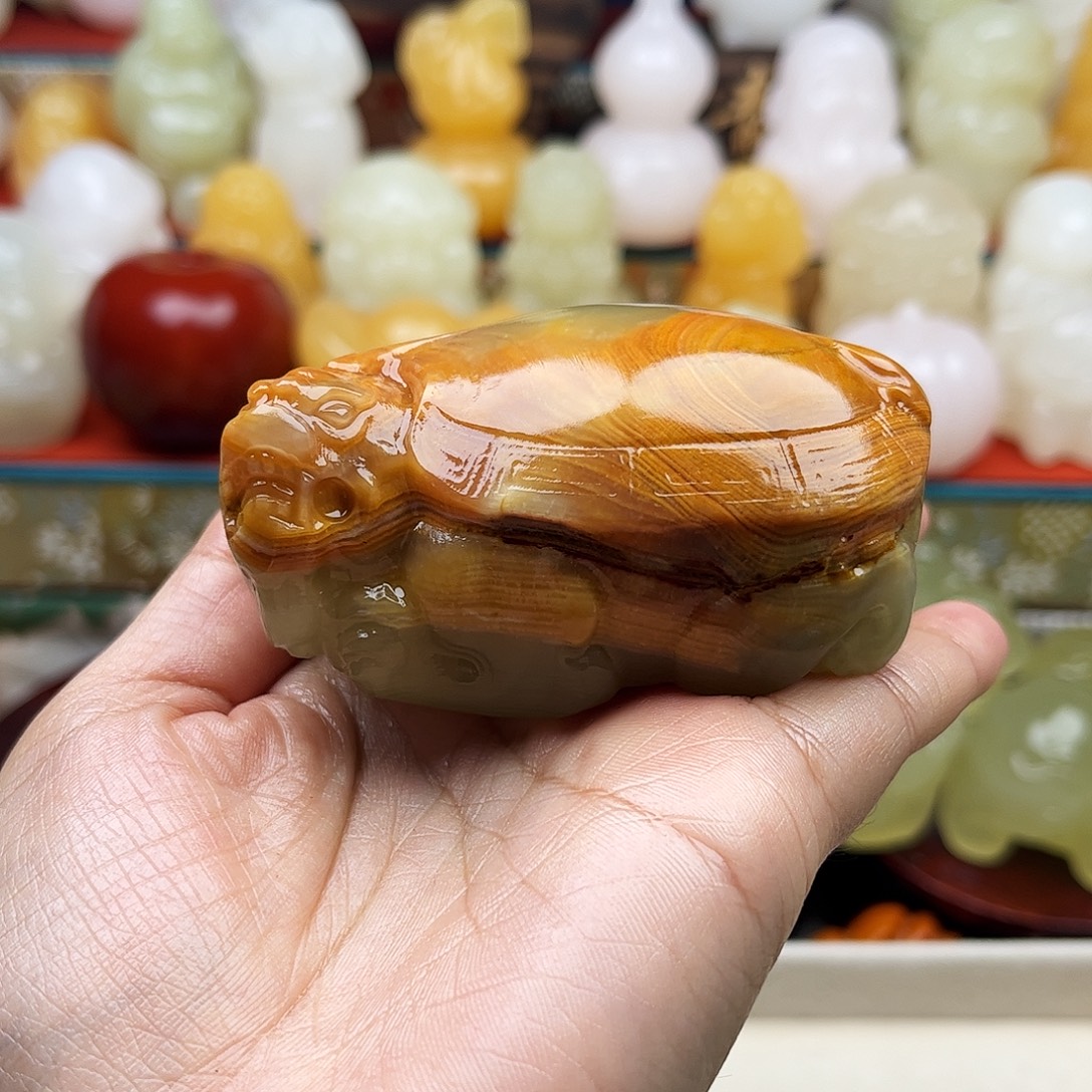 渝***福石材龙龟手把材料