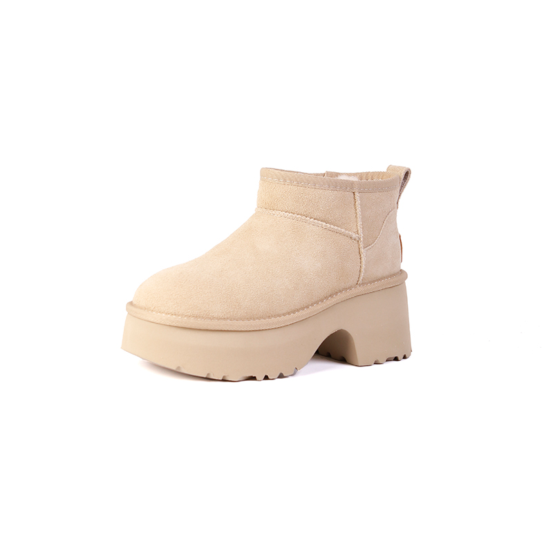 ACP6736【牛皮】【品牌撤柜清仓】百搭冬季保暖厚底秋冬雪地靴雪地靴