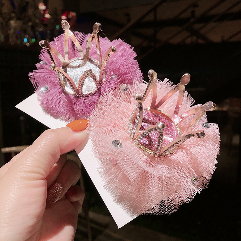*儿童发箍女韩系女童皇冠发夹公主小女孩可爱蕾丝生日发卡头饰发