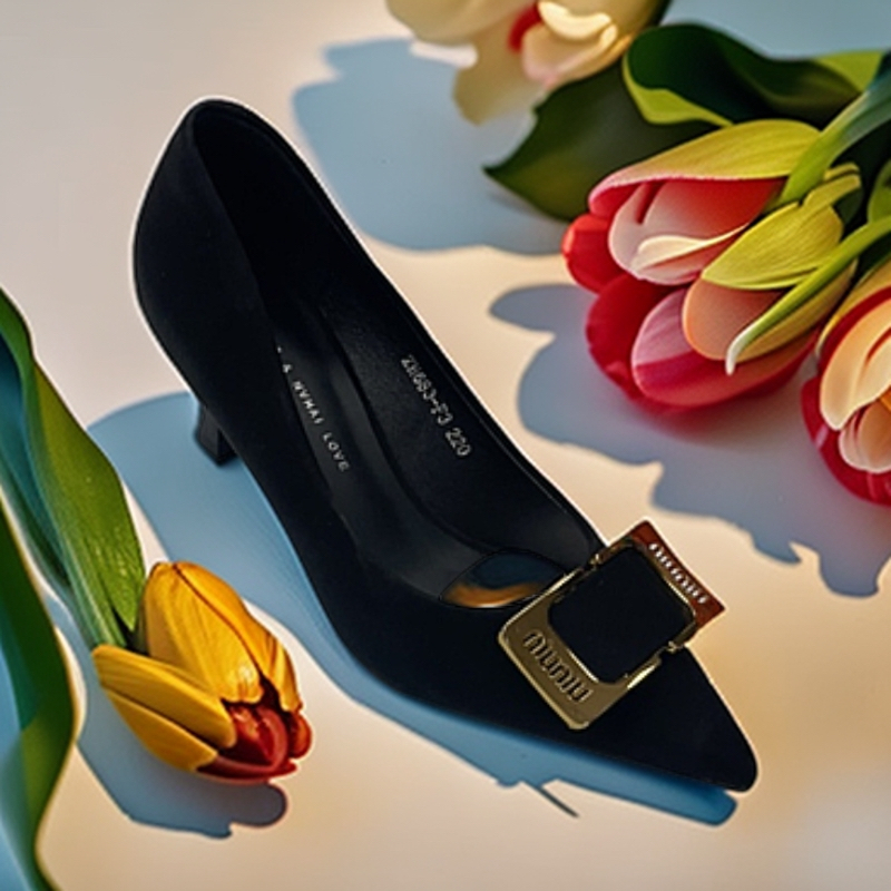 E5通用春季法式尖头细跟高跟鞋秋季单鞋683-3