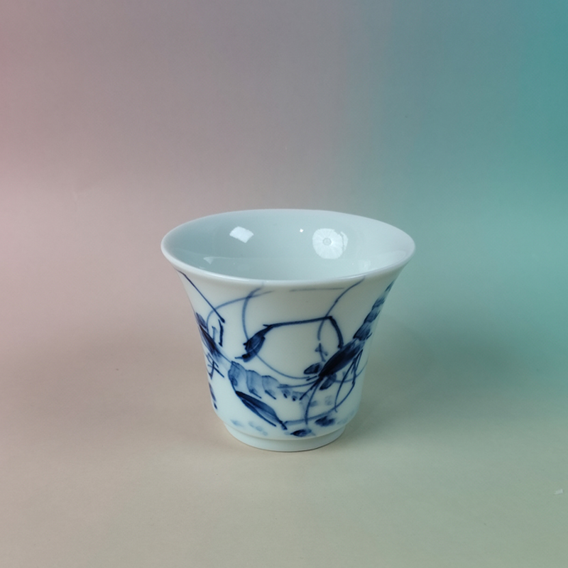 景德镇手工手绘画虾趣杯