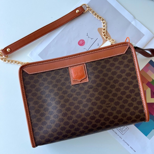 95新 Celine/思琳 XM/经典凯旋门老花单肩26洗漱包THHD02413308换