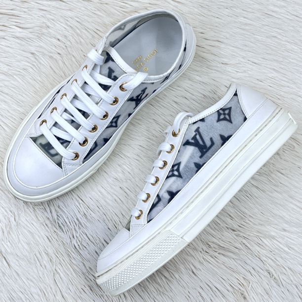 95新 LouisVuitton/路易威登 满花网纱板鞋 35码 公价7.5k j2054