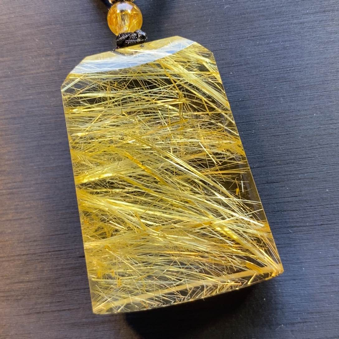 水晶颈饰未镶嵌天然水晶钛晶无事牌