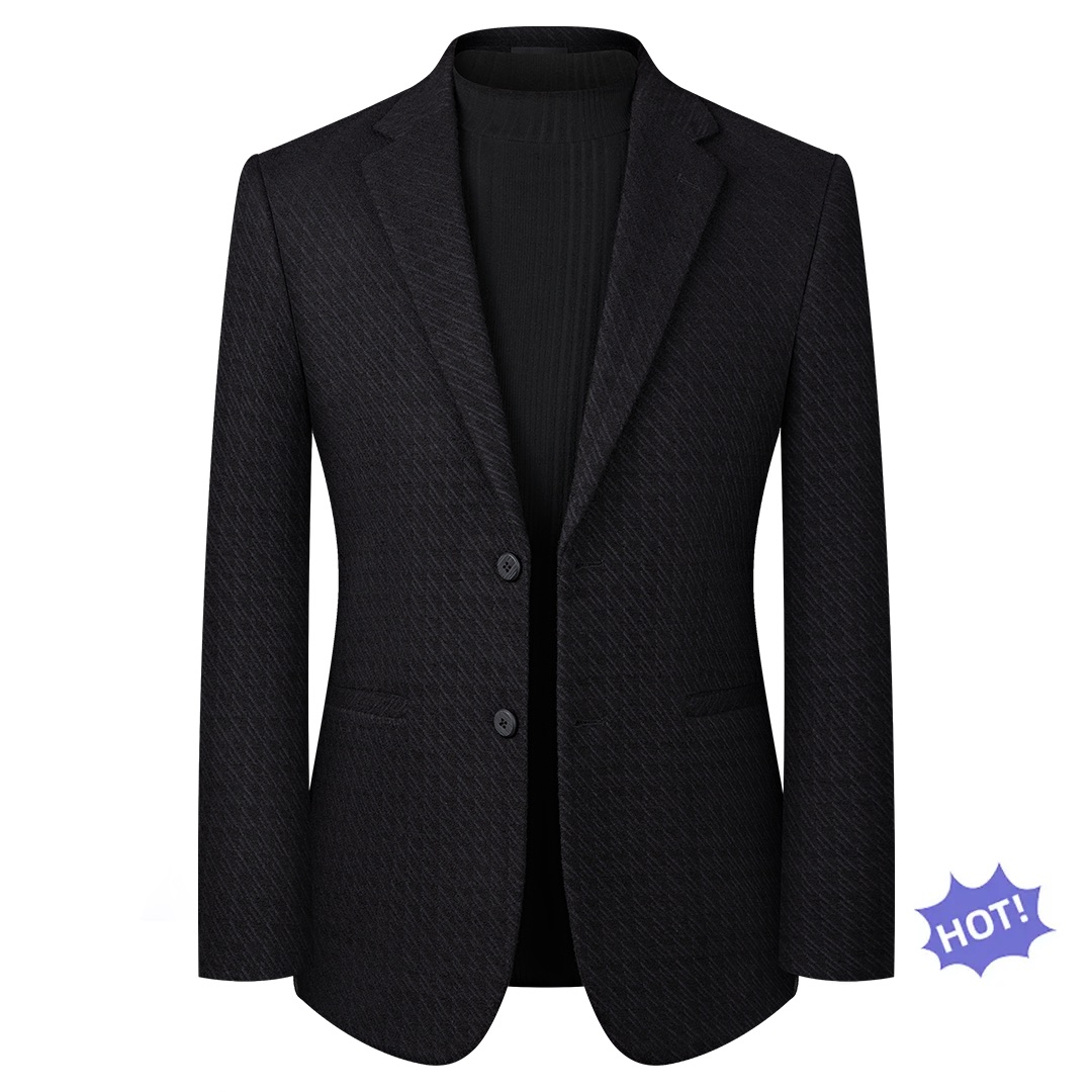 Romon/罗蒙秋条纹冬潮流商务简约修身男士西服上装休闲2262时尚12
