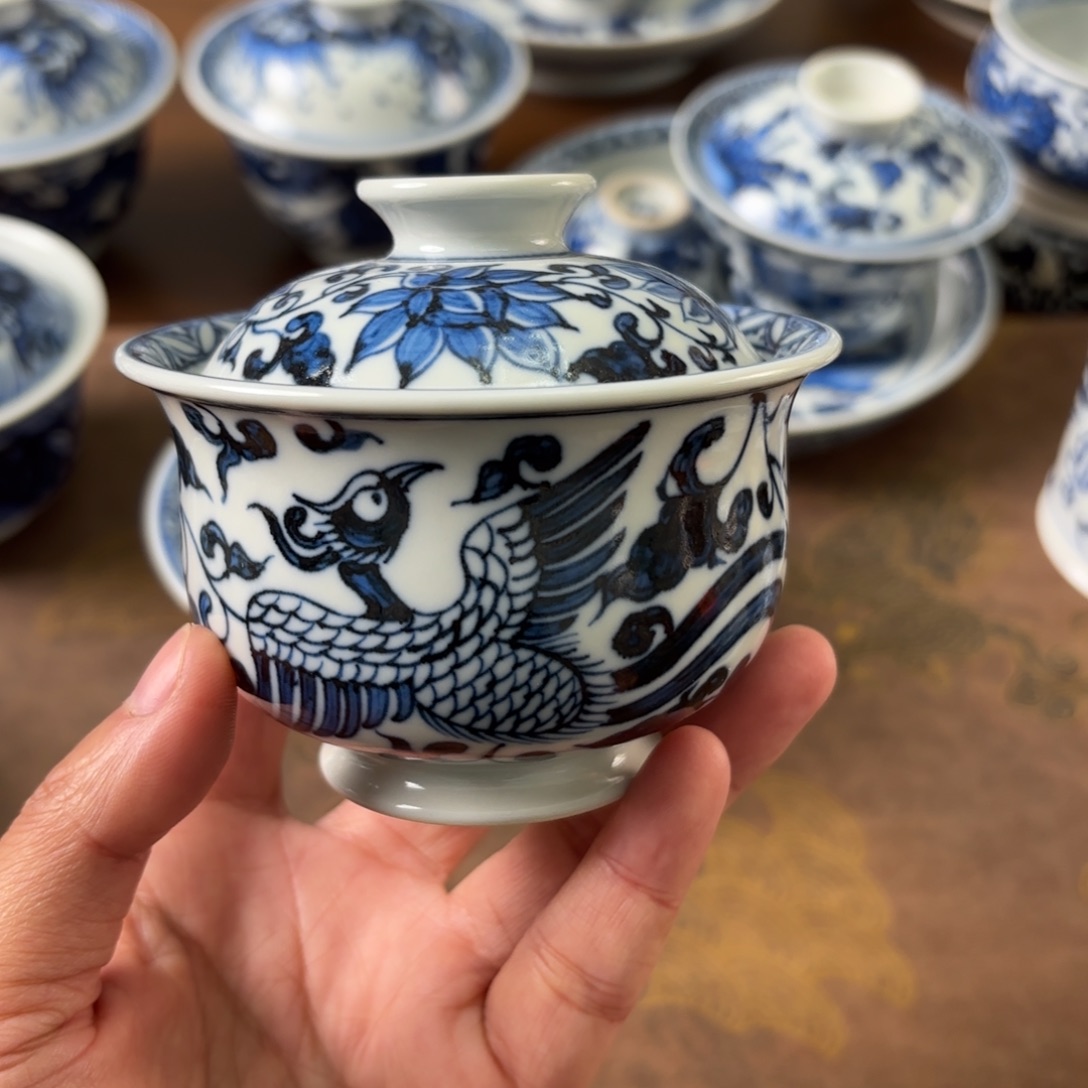 摆件陶瓷景德镇手绘茶器无底款