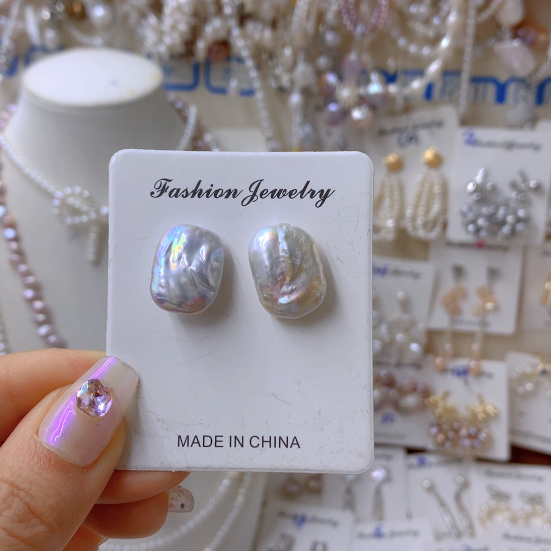 淡水珍珠耳饰银S925镶嵌