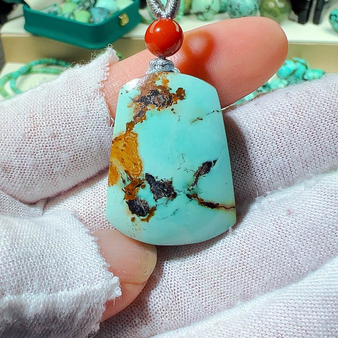 绿松石无事牌未镶嵌