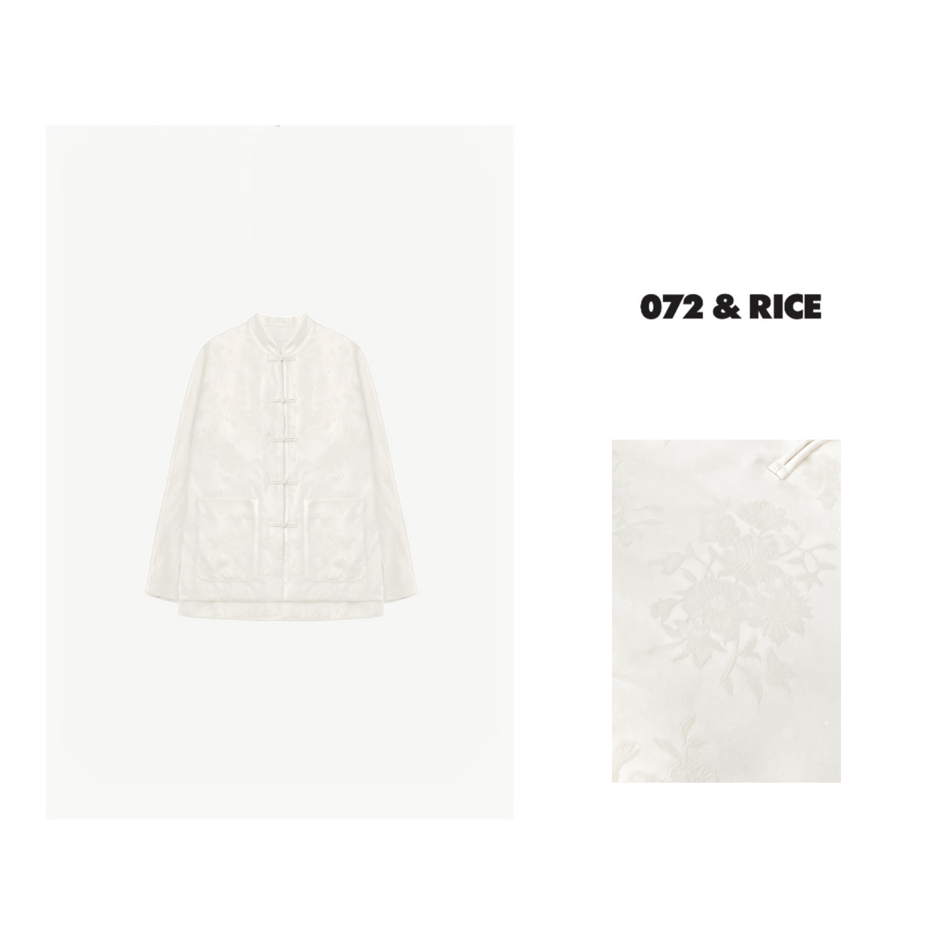 072 & RICE【百灵】秋冬休闲圆领国风长袖棉服外套 24WB01 FF11