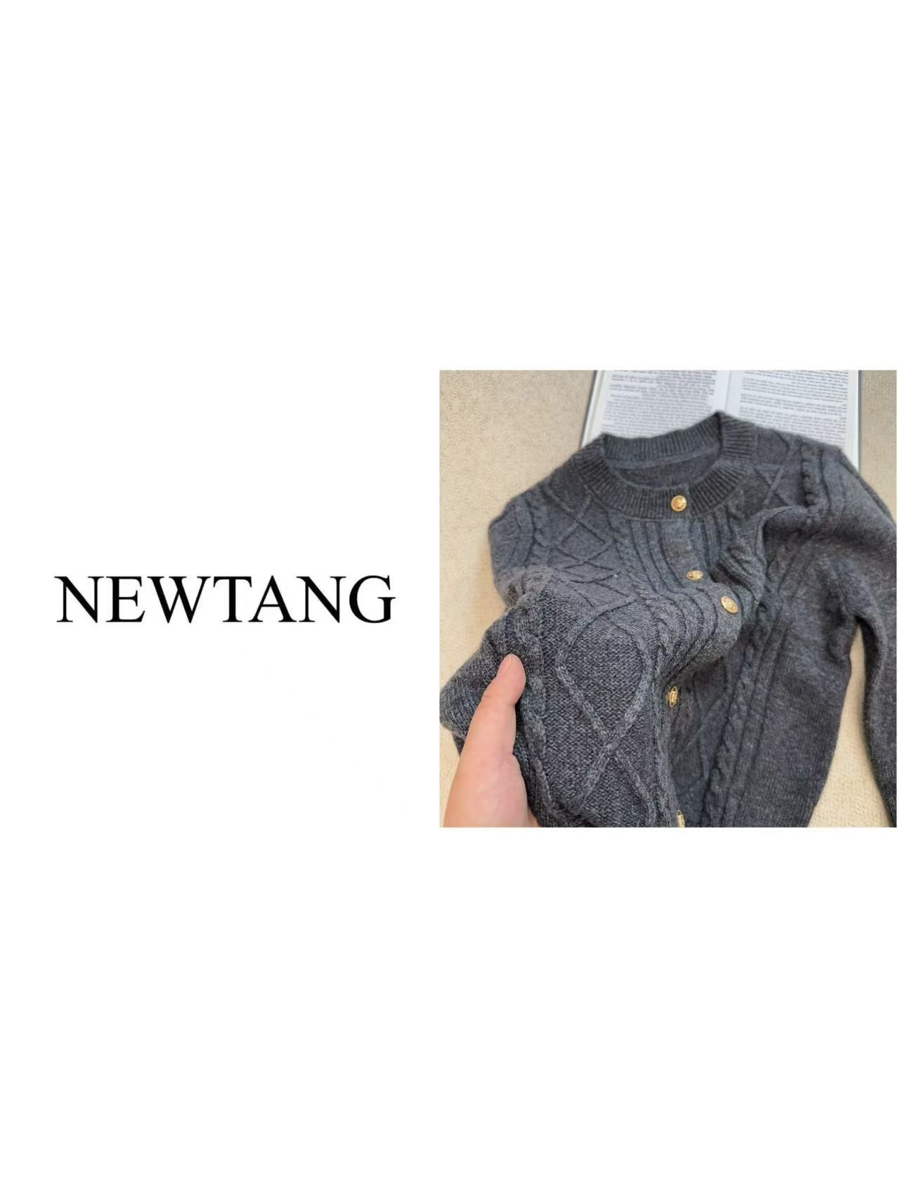 【曼城旧事】1110时尚休闲百搭针织日常百搭外套上衣 炭灰