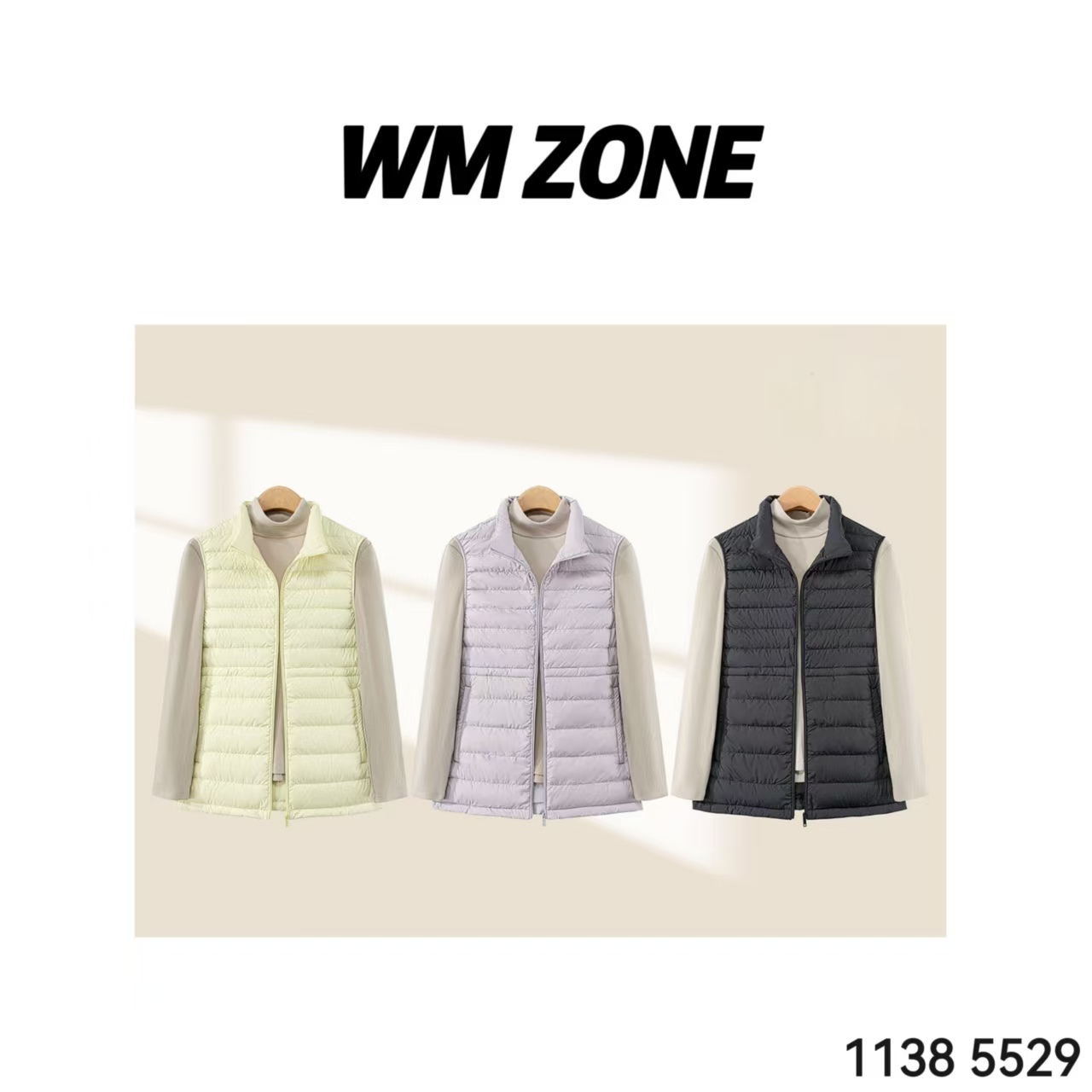 WM  3-2- 3980 5529 女士立领收腰羽绒马甲