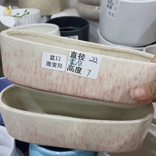 多肉绿植陶瓷花盆9.9包邮，有孔