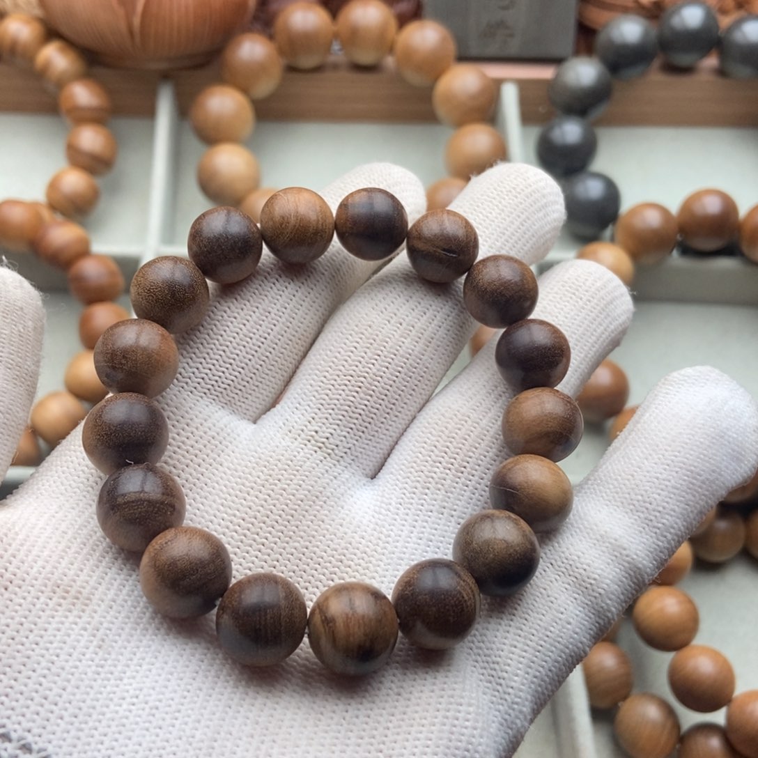 A***.檀香木手串/手链1.2老山檀香黑肉奶香瑕疵手串