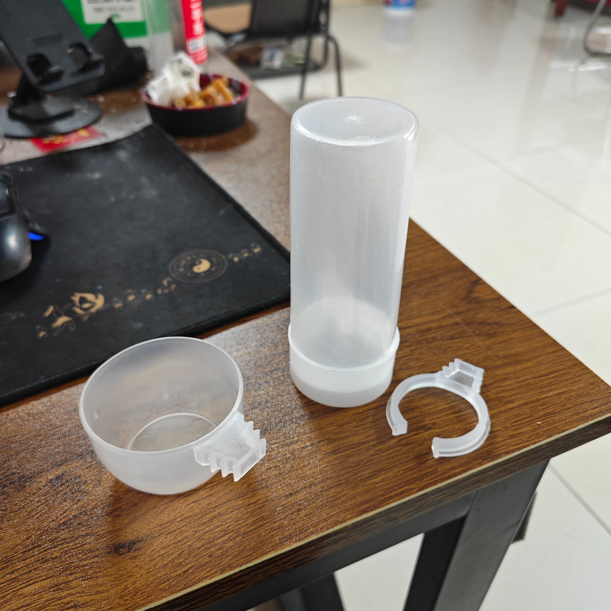 鹦鹉鸟用透明塑料自动饮水器小米碗喝水