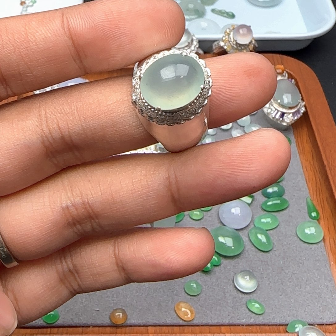 翡翠戒指未镶嵌缅甸天然翡翠