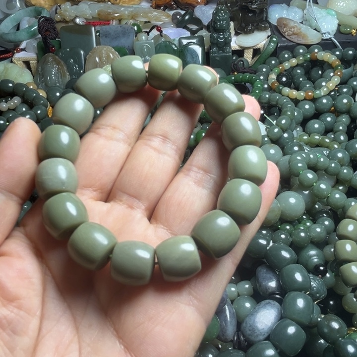 和田玉手串未镶嵌13/14