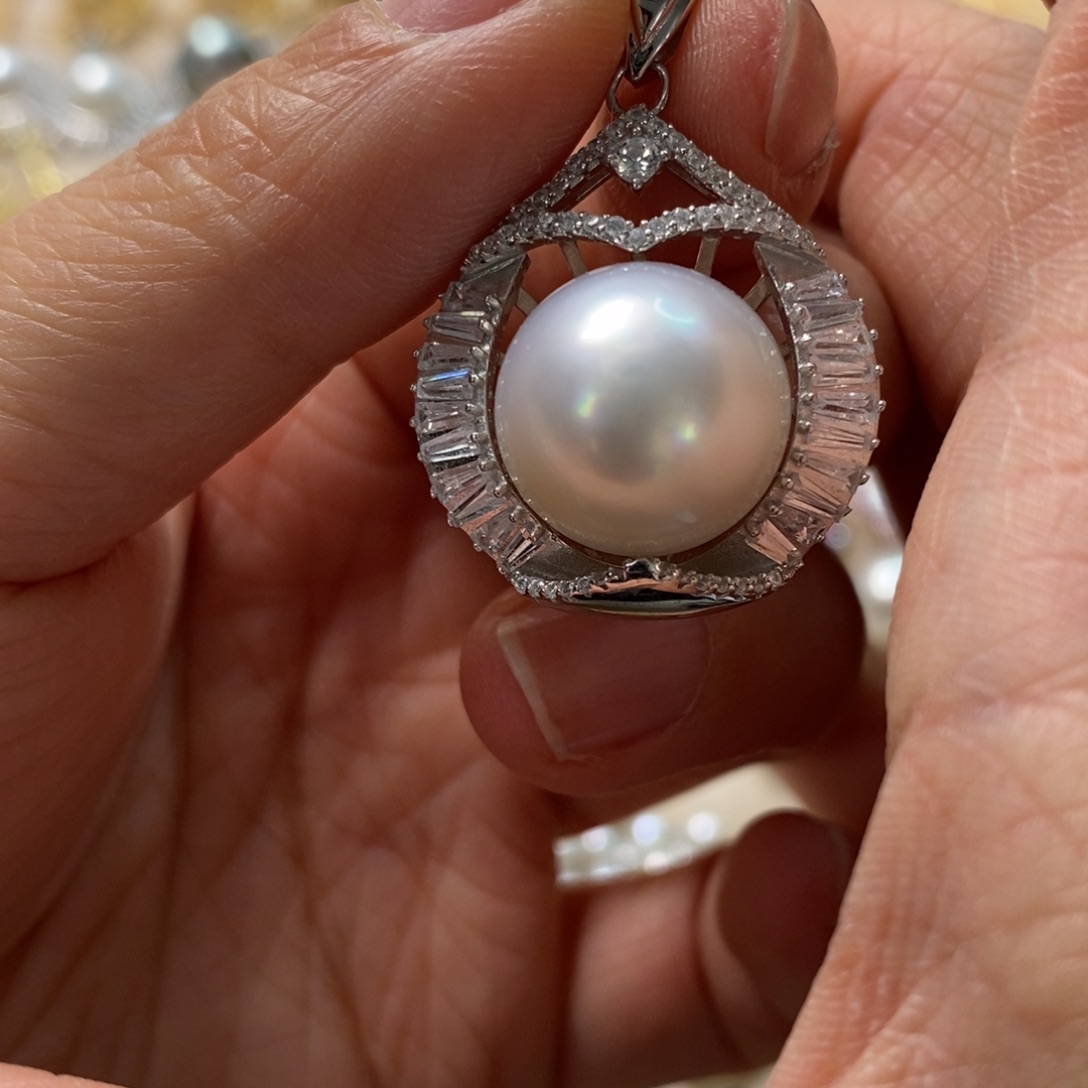 海水珍珠颈饰银S925镶嵌