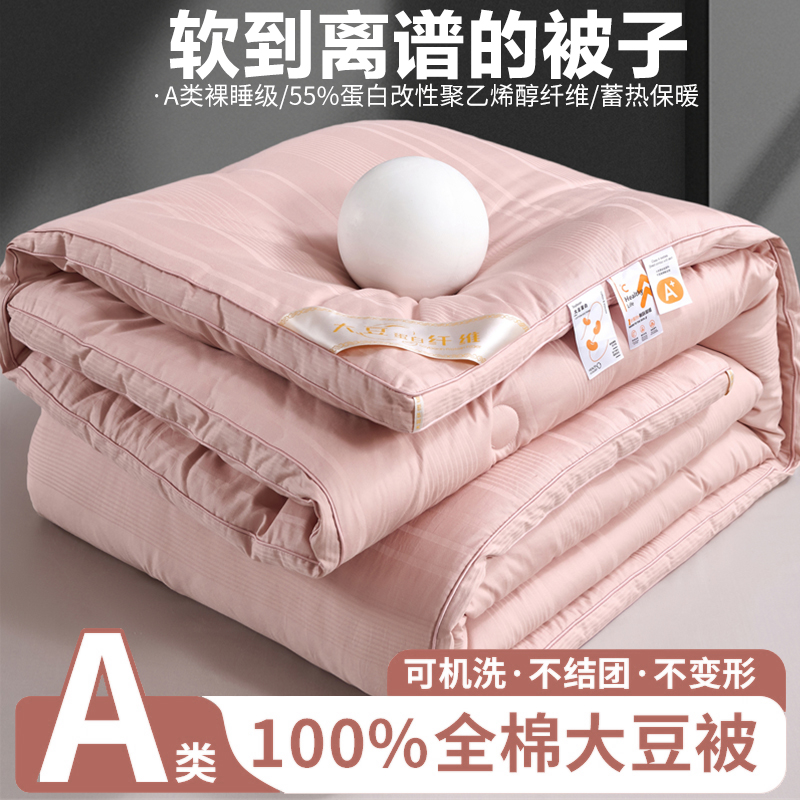 新年促【品牌撤柜专享】100%全棉大豆被芯纯棉被保暖冬被春秋被宿舍