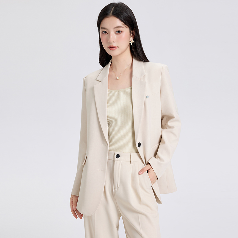女神范休闲宽松西装上衣女士时尚气质西装套装职业工作服1909
