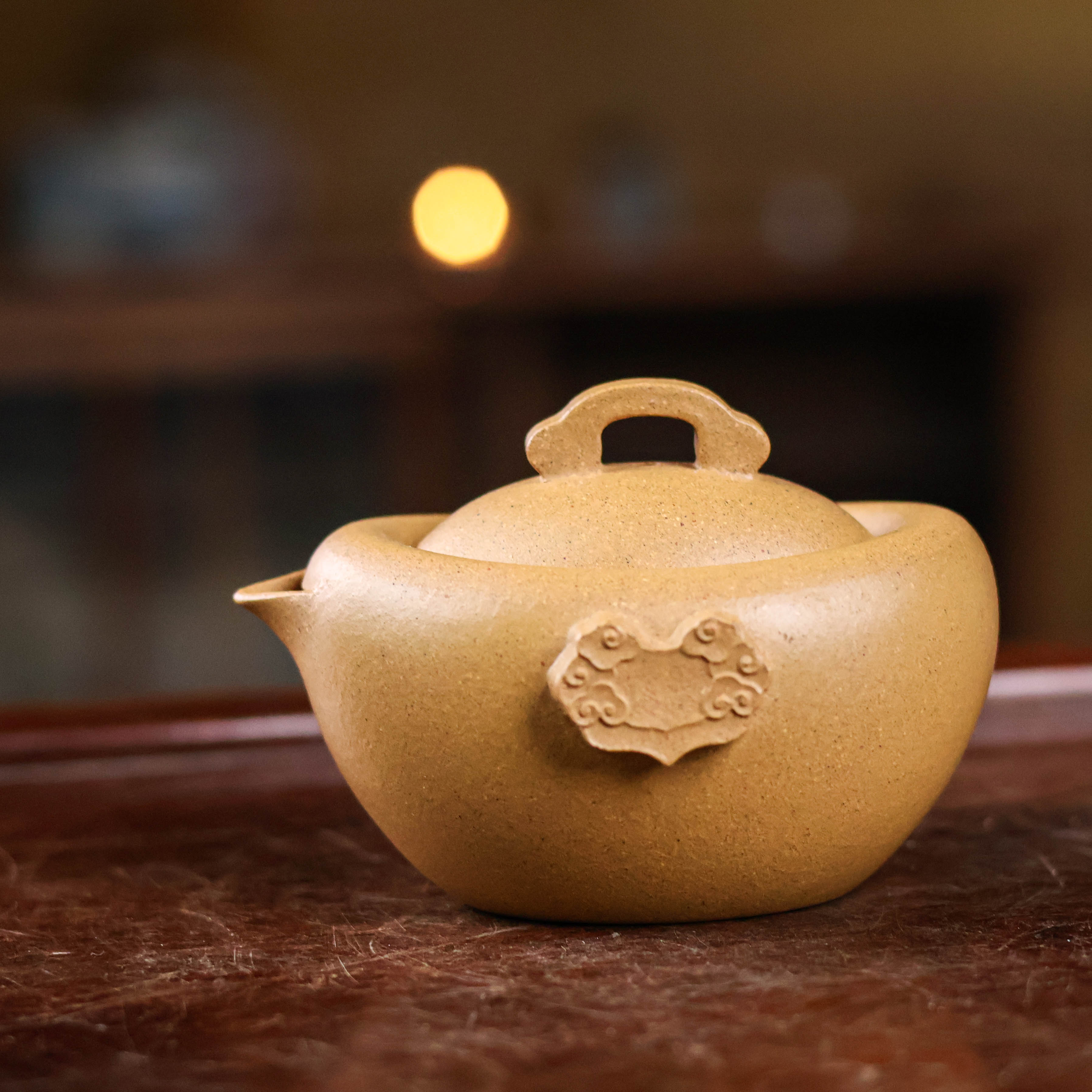 【悦生活】元宝-亦缶-洞主-段泥-紫砂壶-120cc（窑云S0270）