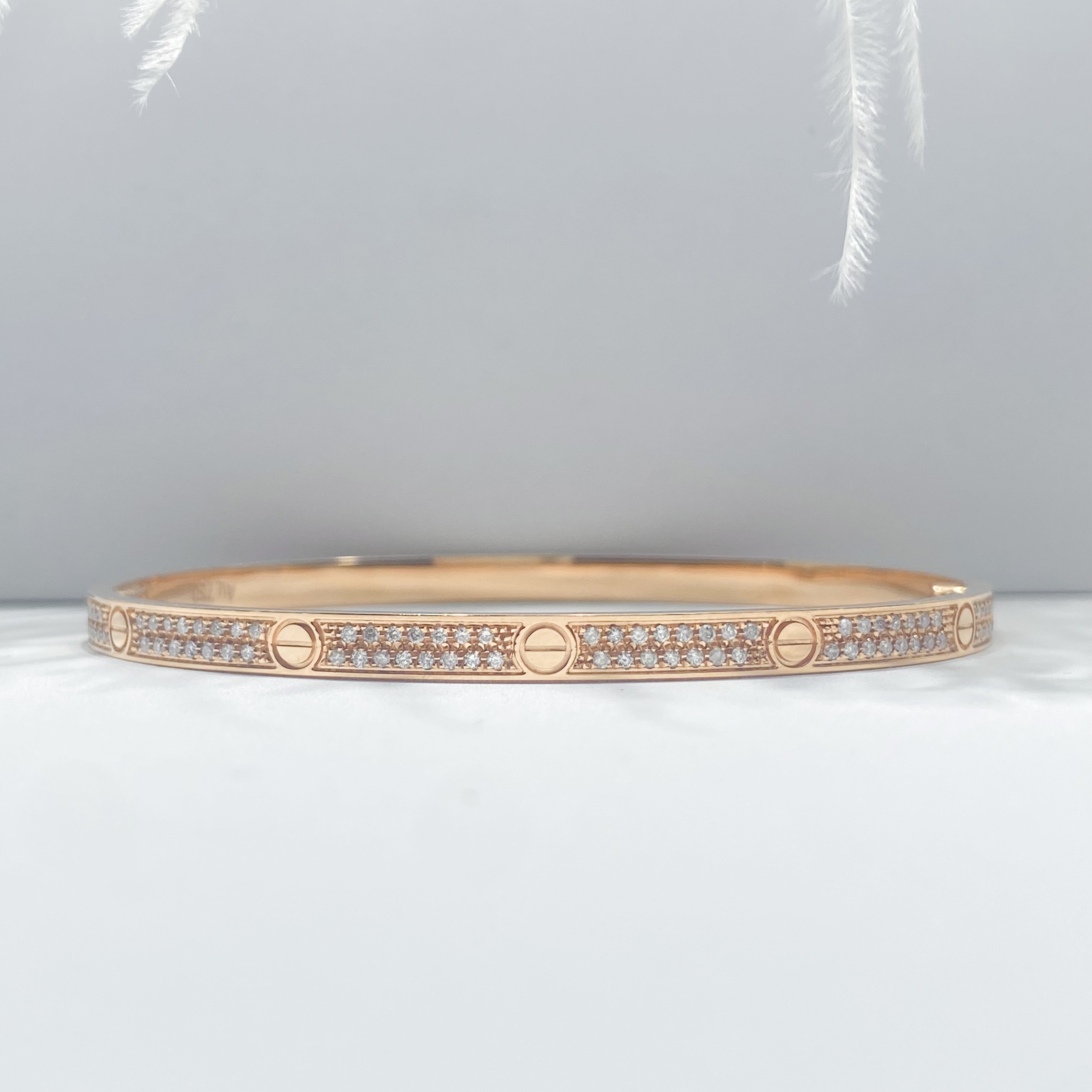 【涂涂高定珠宝】18K金天然钻石满天星窄版手镯，多样性发其一