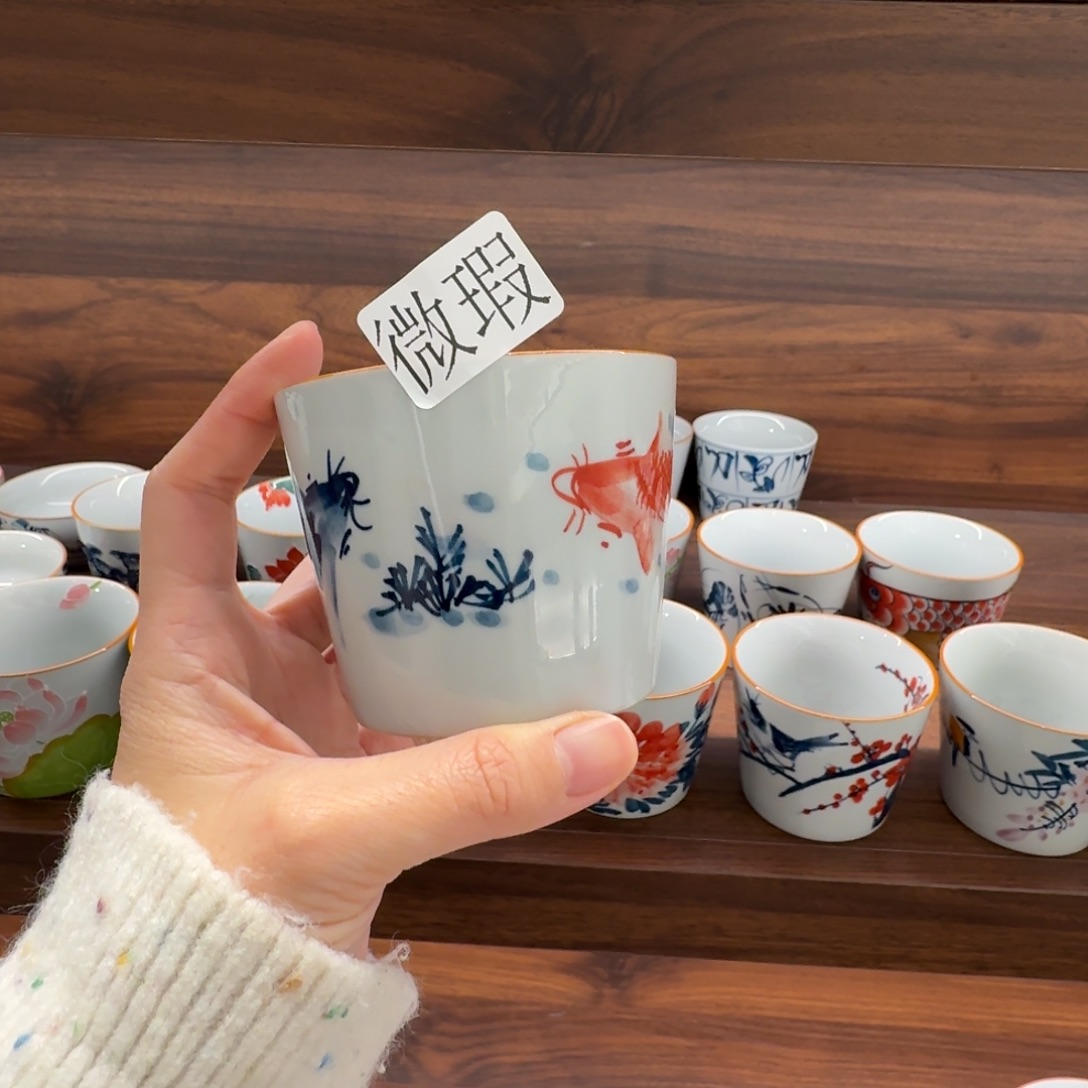 釉下手绘茶具微瑕