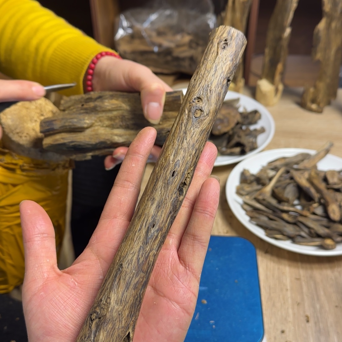 沉香沉香碎屑绿棋楠沉香原料虫漏36克