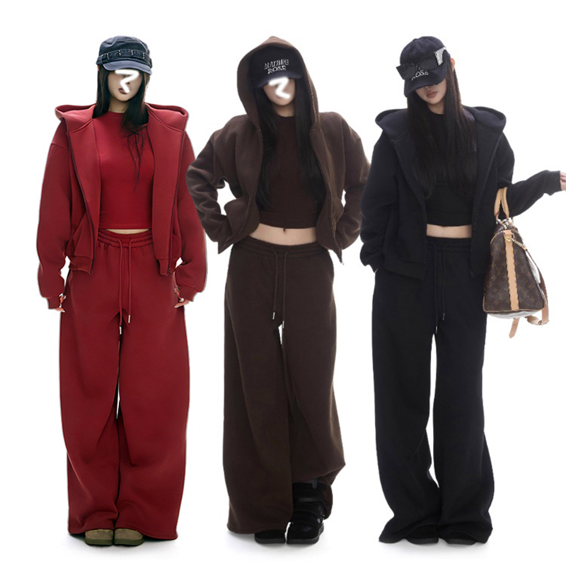 CAYK套装女秋季新款宽松上衣女卫衣外套百搭低腰休闲裤