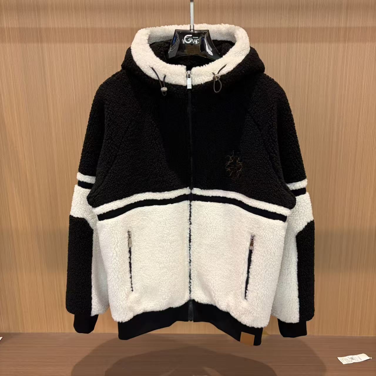 25//ss.秋冬新款拼色连帽夹克外套男女同款88038  双F8