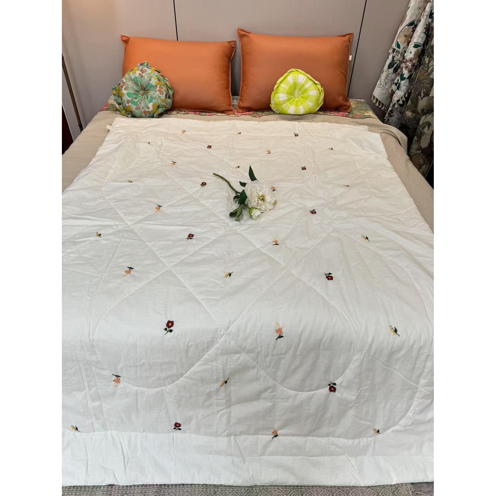 《锦绣》高货汉麻雨露麻纱布6支重工刺绣单人被