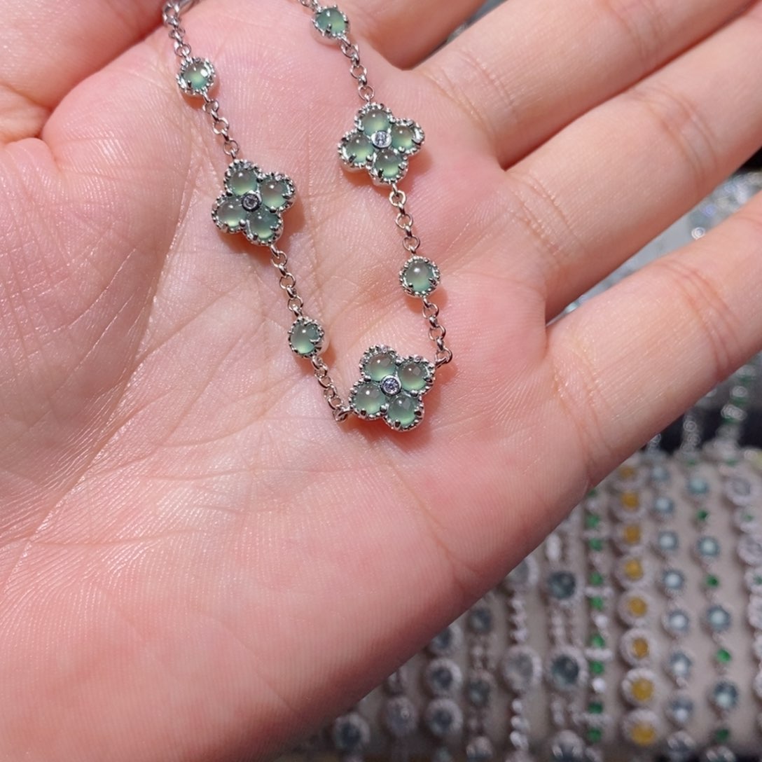 银S925镶嵌手链翡翠j j j j