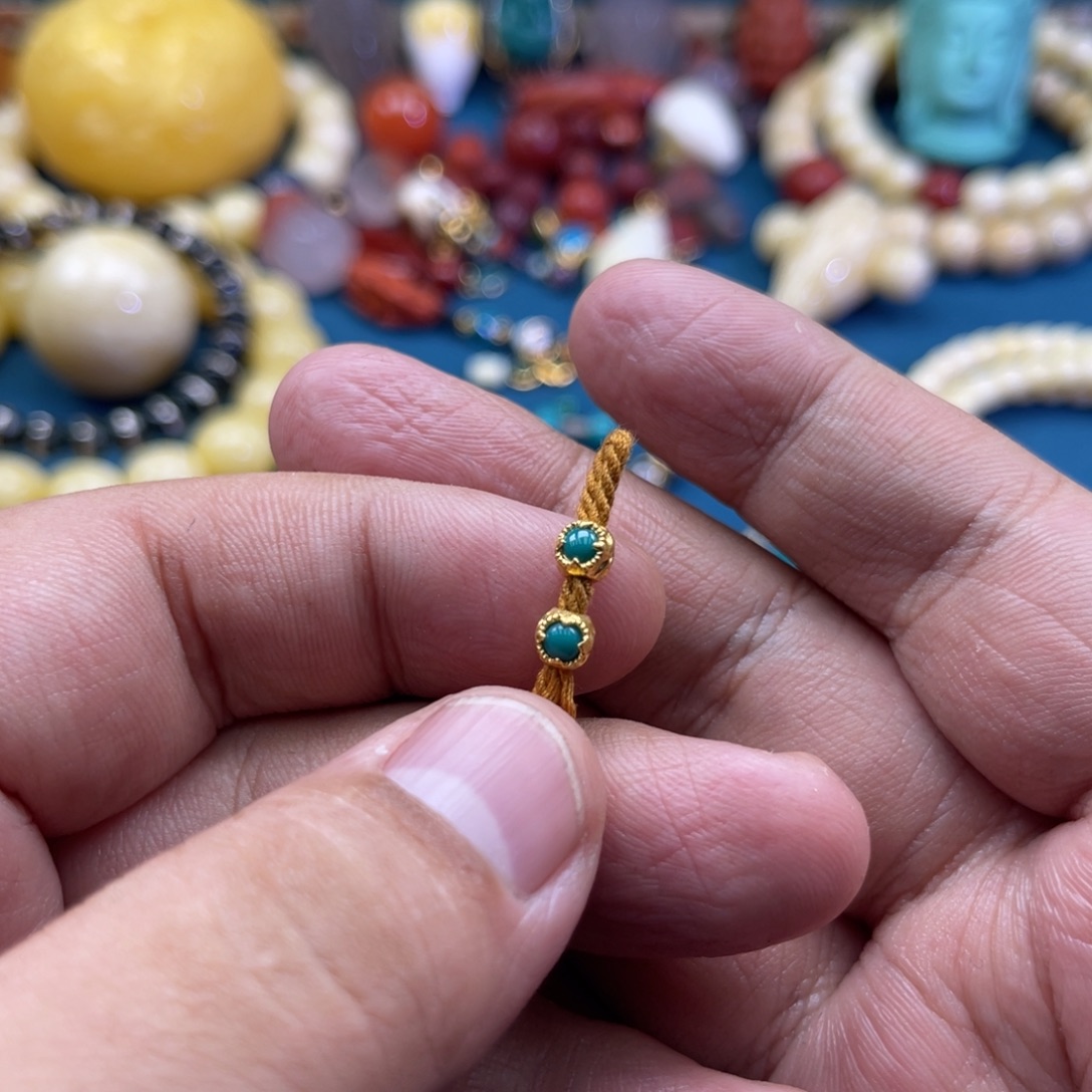 绿松石18K金镶嵌珠宝奇石8