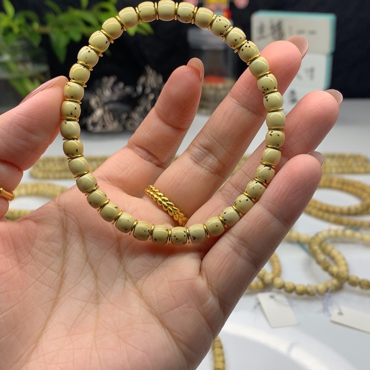 星月菩提吊坠5.6素串数星星
